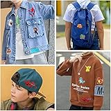 Iron on Patches for Clothing,18 pieces Anime Patches Embroidered Applique Patches,Sew on Iron on Patches Fabric Repair Patches for Kids Adult Clothes Jeans Jackets Hats Shoes Backpacks