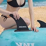 NiceWave Replacement Paddle Board Fin Set,Includes 1 Center Fin & 2 Side Fins,Portable Detachable Inflatable Sup Board Fins Easy to Install Without Tools,Improved Stability,Better Turn Tracking.