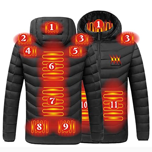 Heated Jackets for Men Women Windproof Water Resistant Outdoor Hunting Camping Winter Hooded Heating Puffer Jacket camisas de franela para hombre con gorro