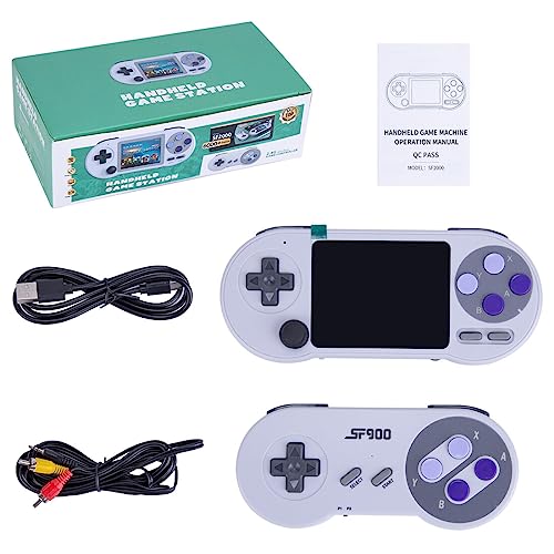 ZYGLO Data Frog SF2000 Handheld Retro Arcade Gaming Device, 3 Inch IPS Screen, Dual-Player Mode, White