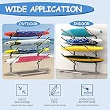 YAGEANNL 4-Tier Freestanding Surfboard Rack, Watersport Kayak and SUP Rack with Two Silicone Mat, Kayak Storage Rack for SUP, Surfboard, Paddle, Ski, Skateboards