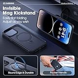 CASEKOO Designed for iPhone 14 Pro Case with Magnetic Invisible Stand [Military Drop Protection] [Compatible with MagSafe] Shockproof Slim Translucent Matte Pro Case 6.1 Inch, Black