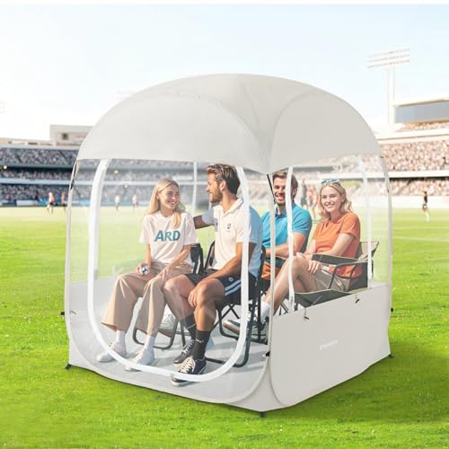 Raynesys Sports Tent for 1-4 Person, Clear View Bubble with Carry Bag, Tent Instant Weather Proof Pop Up Tent Shelter for Watching Sports Events, Camping, Fishing, Portable & Foldable