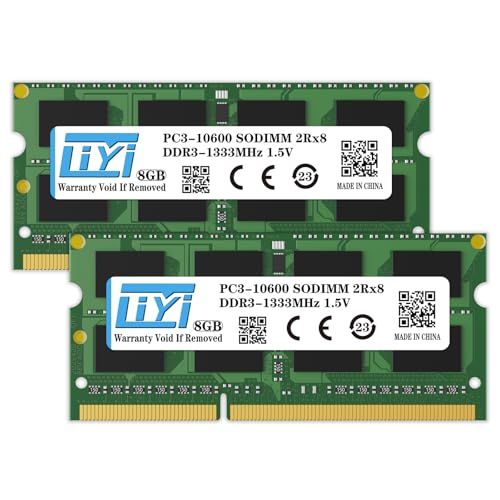 LIYI DDR3 16GB KIT DRAM Modules (2x8GB) 1333MHz PC3-10600 PC3-10600S CL9 SODIMM 204 Pin 1.5V Dual Rank 2Rx8 Non ECC Unbuffered Laptop Notebook Computer SO-DIMM Memory DDR3 RAM Module Upgrade