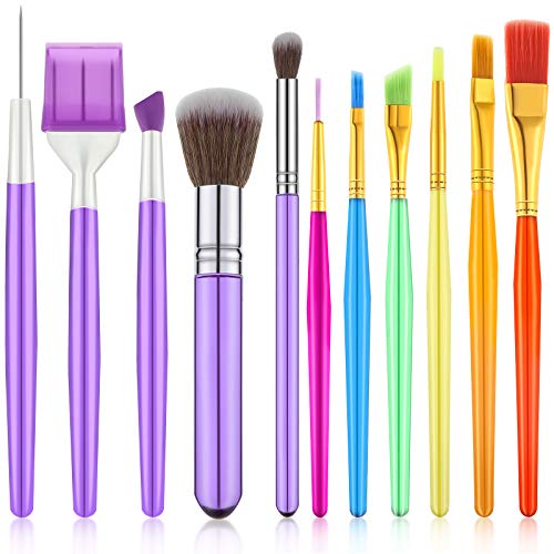 11 Piece Cake Baking Brush Set - Food Paint Brushes, Fondant Flower Cookie Scriber Needles, Sugar Stir Needles, Cake Decoration Supplies