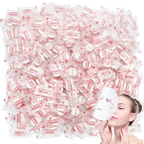 Jucoan 400 Pack Compressed Facial Mask Sheet DIY Disposable Face Masks Paper, Individually Wrapped Dry Masks Paper for Home Travel Skin Care