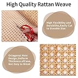 24" Width Natural Cane Webbing 5Feet, Rattan Webbing Roll for Caning Projects, Woven Open Mesh Cane for Furniture, Chair, Cabinet, Ceiling, Bed