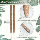 2 Pack Moss Pole, 28 Inch Bendable Moss Pole for Plants Monstera, Moss Poles for Climbing Plants Indoor, Coir Plant Pole Sticks Support Stakes for Potted Plants, Pothos, Philodendron