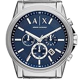 A｜X ARMANI EXCHANGE Men's Chronograph Silver-Tone Stainless Steel Bracelet Watch (Model: A|X2509)