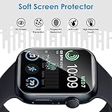 UniqueMe 6 Pack for Apple Watch Screen Protector 44mm, Apple Watch SE Series 6/5/4 Screen Protector [Upgrade Flexible Film] Anti-Scratch [Non-Bubbles] Soft HD TPU Clear Film for iWatch 44mm