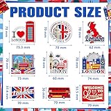 Tellegloww 18 Pcs London Fridge Magnet Magnetic Refrigerator Stickers Metal Magnet London Souvenirs Gifts Refrigerator Magnets Home Decoration Accessories