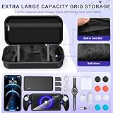 FYOUNG Accessories Kit for PlayStation Portal, Carrying Case Bundle and Magnetic Portable Charger for PS5 Portal with Protective Case, 2 Screen Protectors, Wired Headphone, 8 Thumb Grips (Black)