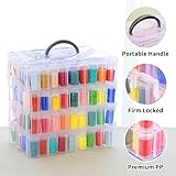 4-Tier Diamond Painting Storage Container, 200Slots Portable Bead Organizer Box, Stackable Crafts Organizers for DIY Diamond Art Craft Jewelry Bead Storage