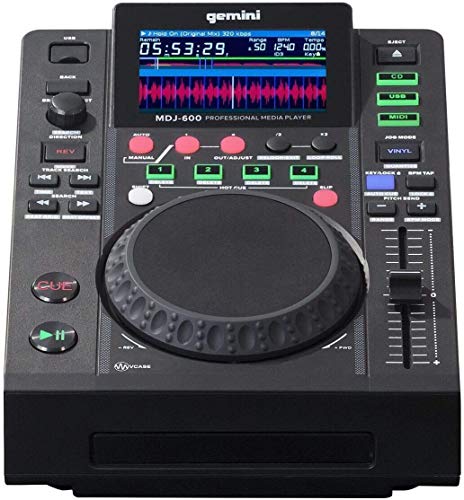 Gemini Sound MDJ-600: Professional CD & USB DJ Media Player with 4.3" Display, Touch-Capacitive Jogwheels, MIDI Controller – Versatile DJ Deck for Beginners and Pros