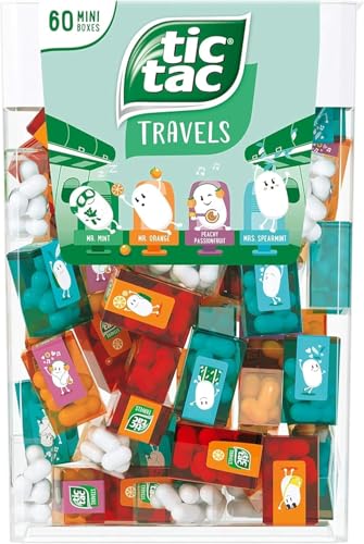 TIC TAC Box with 60 Mini Boxes (Mint, Orange, Spearmint, Peach and Passion fruit) 234g by Tic Tac