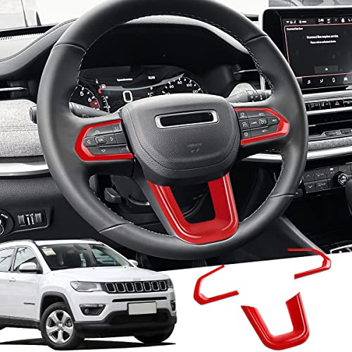 Auovo Steering Wheel Cover for 2021 2022 2023 2024 Compass Accessories Steering Wheel Frame ABS Interior Decoration Trim