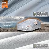 Kayme 6 Layers Car Cover Waterproof All Weather for Automobiles, Outdoor Full Cover Rain Sun UV Protection with Zipper Cotton, Size A2 3XL Universal Fit for Sedan (186-193 inch)