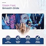 Large Gaming Mouse Pad 31.5 x 11.8 Inches XXL Extended for Mouse and Keyboard Non-Slip and Water Resistant Surface with Anime Cute Girl Design Jinx Ideal for Competitive Gaming League