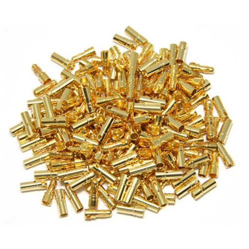 50 Pairs ShareGoo 3.5mm Male Female Gold Banana Plug Bullet Connector Plug for RC Battery ESC Motor with 1 Lipo Battery Strap