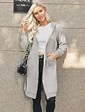 ELESOL Women's Oversized Sweatshirt Zip Up Thick Long Hoodie Sweater Dress Jackets Gray X-Large