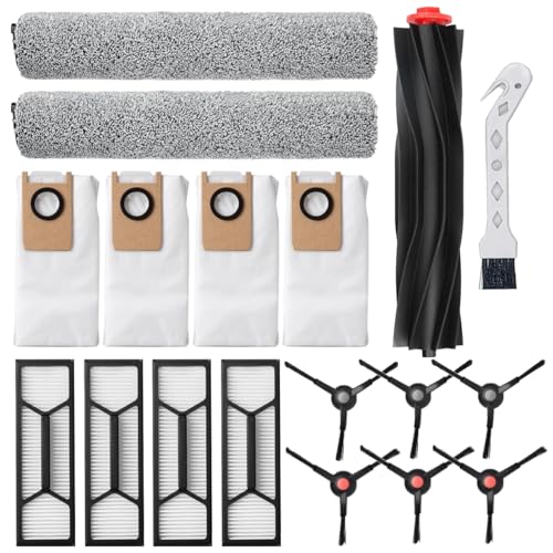 Omni S1 Pro/S1 Accessories Kit for eufy Omni S1 Pro/S1 Robot Vacuum Replacement Parts, 2 Rolling Mops, 4 Efficient Filters, Rolling Brush, 4 Dust Bags and 6 Sets of Side Brushes