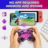 turbX Mini Wireless Video Game Controller - Small Bluetooth Gamepad - Portable Gaming Controls for Nintendo Switch, iPhone, iPad, Android Mobile Phone, Steam Deck and PC (Gradient Galaxy