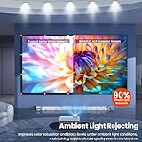 BIGASUO 100 inch ALR Projector Screen, 1.6 Gain Ambient Light Rejecting Projection Screen, 16:9 Anti-Crease Indoor Fixed Frame Projector Screen, 4K HD 3D Movie Screen for Home Theater, Easy to Instal