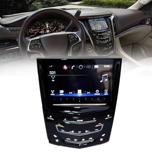 Dasbecan Touch Screen Navigation Radio GPS Assembly CUE System, Infotainment Display Module with Cooled Seat Compatible with 2013-2020 Cadillac Escalade ATS CTS SRX XTS ELR Replace 23106488 23243166