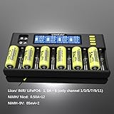 LiitoKala LII-S12 18650 Battery Charger 12+2 Bay Smart Universal Charger LCD Display for Li-ion(IMR/ICR) LiFePO4 Ni-MH/Cd AA AAA C 18650 21700 26650 18350 14500 RCR123 Batteries & 9V Batteries