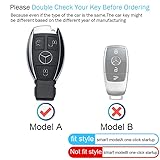 Yongxingjin Key Fob Cover Repalcement for Mercedes Benz A C E S Class Series,GLK CLA GLA GLC GLE CLS SLK Series Leather Key Case fob Holder key shell Remote Protection