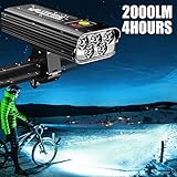 Best Bike Lights 2000 High Lumen 5 Settings Bike Lights for Night Riding 2 Handbar Mounts 4500K Luces para Bicicleta Front and Back Fit Road Bike Electric Dirt Bike