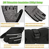 MOREOK Waterproof & Windproof -30°F Winter Gloves for Men/Women, 3M Thinsulate Thermal Gloves Touch Screen Warm Gloves for Skiing,Cycling,Motorcycle,Running-Black-L