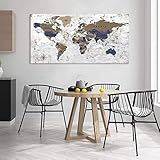 ZEYDRT abstract world map Wall Art of the World Painting Canvas Wall Art for Office Living Room Wall Art Canvas Art Wall Decorations Prints for Background for Home Office Decoration 24"x48"