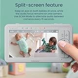 Babysense 5" HD Split-Screen Baby Monitor, Video Baby Monitor with 2 Cameras and Audio, Night Light, 1000ft Range, Two-Way Audio, 4X Zoom, Night Vision, 4000mAh Battery