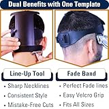 247 Groomed Self Haircut Kit for Men | 2Pcs SelfCut Guide for Men: Neckline Shaving Template & Fade Guide | Adjustable Size Hair Fade Tool & Stable Neck Line Up Tool | Hair Cut for Kids & Seniors