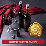 Vacu Vin Wine Saver Vacuum Stoppers - Set of 6 - Gray - for Wine Bottles - Keep Wine Fresh for Up to a Week with Airtight Seal - Compatible with Vacu Vin Wine Saver Pump