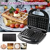 Ht Viik 6-in-1 Mini Donut Maker,Waffle Maker,Grill Maker,Madeleines Maker,Nut-cake Maker,Sandwich Maker,Replaceable heating panel，For Home or Commercial,Perfect for Breakfast