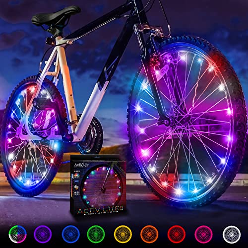 Activ Life Bike Wheel Lights (2 Tire, Galactic) Top Easter Basket Stuffers for Kids Girls Boys Teen Gifts; Best Spring Break Essentials & Beach Vacation Must Haves; Cool Family Fun Bday Presents