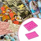 SIENON 33 Cavity Rose Flowers and Leaves Fondant Candy Silicone Molds For Sugarcraft, Cupcake Toppers, Soap, Polymer Clay,Crafting Projects，Wedding and Birthday Cake Decoration