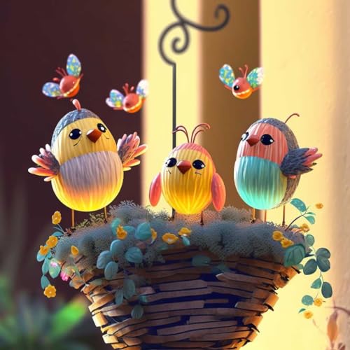 Cartoon Bird Chat Diamond Painting Kit, Adult 5D Diamond Painting, DIY Animal Full Diamond Gemstone Art Kit, Bird Lovers Must Have Living Room, Bedroom Wall Decoration Art 12x16 Inch
