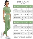 PINKSAVIOR Workout Sets for Women Two Piece Outfits Seamless High Waist Leggings Yoga Crop Tops Athletic Sports Gym Sets(P005S-Avocado