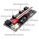 BTBcoin 6 Pack PCI-E Riser 010S GPU Riser Adapter Card PCI-Express 1X to 16X Riser Card with 8 Solid Capacitors for Bitcoin Ethereum Mining