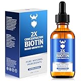 Beard Growth Oil - 2X Concentration Biotin Beard Oil for Men (2 oz) - Natural Mens Beard Oil with Argan Oil, Jojoba Oil and Vitamin, Beard Growth Softener, Moisturizer (Sandalwood)