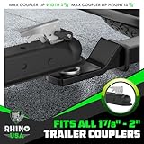 Rhino USA Trailer Hitch Coupler Lock Kit (for 2" Trailer) Heavy Duty Anti-Theft Tongue Locks for Boat, RV, Travel Trailers & More - Reinforced Solid Steel for Ultimate Peace of Mind!