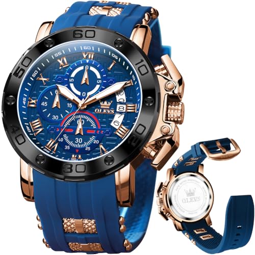 OLEVS Black Watches for Men Stylish Large Waterproof Chronograph Watch Luminous Dress Watch for Man Reloj De Hombre Business Male Wrist Watch