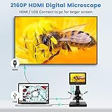 Andonstar AD246SP 4000X UHD 2160P HDMI Digital Microscope for Biological Microscope Kit,PCB Soldering Microscope for Phone Watch Repairing