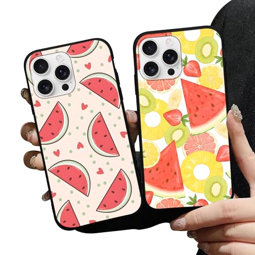 KZKZXA 2 Pack Summer Watermelon Fruit Phone Cases for iPhone 15 Case Fashion Slim Thin Soft Silicone Shockproof Phone Cover Funda for iPhone 15 6.1 Inch