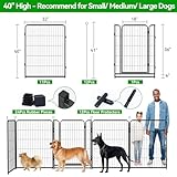 Kfvigoho Dog Playpen Outdoor Extra Wide 12 Panels Heavy Duty Dog Fence 40" Height Anti-Rust with Doors Portable for RV Camping Yard, Total 32FT, 79 Sq.ft, Snowy Black