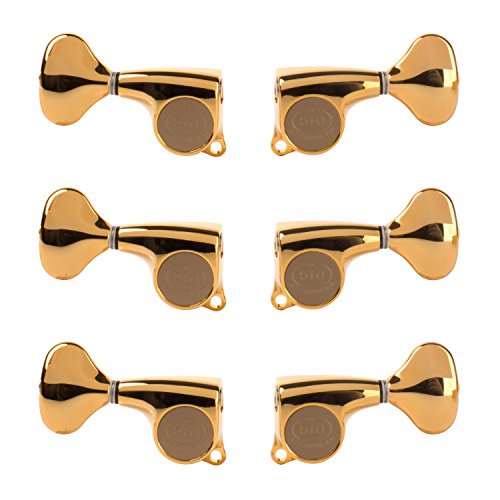 Gotoh Midsize 510 3+3 Guitar Tuners with Metal Knobs, Gold