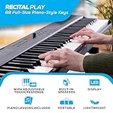 Alesis 88 Key Keyboard Piano with 480 Sounds, Speakers, USB MIDI, Carry-Bag, Stand, Headphones, Pedal and Piano Lessons for Beginners